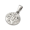 Textured 304 Stainless Steel Pendants STAS-A140-02P-8-2
