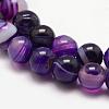 Natural Striped Agate/Banded Agate Bead Strands G-K166-13-6mm-04-3