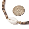 Summer Natural Shell and Coconut Heishi Beaded Necklaces NJEW-JN05177-5