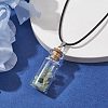 Glass Wish Bottle Pendant Necklace NJEW-JN04609-01-2