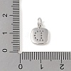 Rack Plating Brass Micro Pave CLear Cubic Zirconia Charms KK-E110-14P-D-3