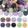 40Pcs 10 Colors Resin Rhinestone Beads RESI-PA0001-26A-1