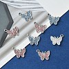 20Pcs 5 Styles Platinum Alloy Crystal Rhinestone Pendants ALRI-YW0001-22-5