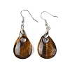 Natutal Tiger Eye Dangle Earrings EJEW-F343-A10-2