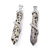 Natural Dalmatian Jasper Big Pointed Pendants G-F696-B08-3