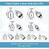 Unicraftale 48Pcs 8 Style 201 & 304 Stainless Steel Cord Ends STAS-UN0047-76-3