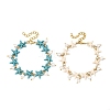 2Pcs 2 Colors Ocean Theme Round Shell Pearl Beads Charm Bracelets BJEW-JB14133-2