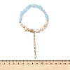 Beachy Natural white Jade Chip Beads & Synthetic Turquoise Charm Bracelets BJEW-JB14140-6