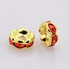 Brass Rhinestone Spacer Beads RB-A014-L6mm-20G-NF-2