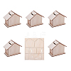 Creative Unpainted Blank Wooden House DIY-WH0146-41-1