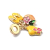 Rack Plating Brass Cubic Zirconia European Dangle Charms X-KK-Q017-35G-2