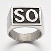 Personalized Retro Men's 316 Stainless Steel Wide Band Finger Rings RJEW-J066-28-18mm-2