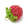 Glass Seed Beaded Tomato Pendants PALLOY-MZ01081-04-4