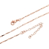 Brassl Twisted Bar Link Chain Necklaces for Men Women NJEW-G160-15RG-4