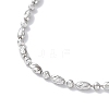 Rhodium Plated 925 Sterling Silver Oval Ball Chain Necklace for Women NJEW-A014-02P-3