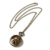 Alloy Glass Pendant Pocket Necklace WACH-S002-05AB-2