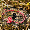 2Pcs Handwoven Polyester Heart Braided String Bracelets DI4678-1