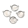 Flat Round Alloy Connector Cabochon Settings FIND-NH0001-18AS-1
