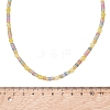 Round Natural Lemon Jade & Dyed Natural White Jade Heishi Beaded Necklaces for Women NJEW-JN06001-4