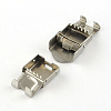 Tarnish Resistant Smooth Surface 201 Stainless Steel Watch Band Clasps X-STAS-R063-79-4