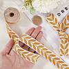 3Skeins Polyester Leaf Jacquard Ribbons SRIB-CY0001-20B-3