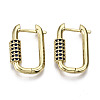 Brass Micro Pave Cubic Zirconia Huggie Hoop Earring EJEW-T046-010E-NF-1