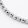 Grade A Electroplate Magnetic Synthetic Hematite Round Beads Strands G-N0014-3mm-18B-1