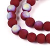 Frosted Opaque Glass Beads Strands GLAA-T032-P4mm-MBB05-3