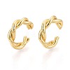 Twist C-Shaped Brass Cuff Earrings EJEW-T049-01G-1