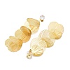 Alloy Leaf Stud Earrings for Women EJEW-U028-11G-3