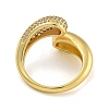 Brass Micro Pave Cubic Zirconia Cuff Rings for Women RJEW-P127-11G-3