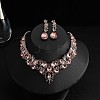 Teardrop Alloy Rhinestone Pendant Necklaces & Stud Dangle Earrings Sets WGA4CA9-06-1