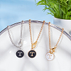 Flat Round with Letter Alloy Enamel Wine Glass Charms AJEW-AB00184-20-4