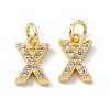 Real 18K Gold Plated Brass Micro Pave Clear Cubic Zirconia Charms KK-E068-VB452-X-2