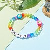 Transparent & Opaque Acrylic Beaded Bracelets for Kids BJEW-JB06504-3