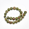 Natural Unakite Beads Strands X-G-S357-F04-2