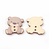 2-Hole Printed Wooden Buttons X-WOOD-S037-002-2