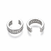 Brass Micro Pave Clear Cubic Zirconia Cuff Earrings EJEW-R114-025P-NF-2