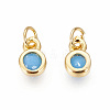 Brass with Single Cubic Zirconia Charms ZIRC-F095-03G-01-2