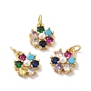 Rack Plating Brass Micro Pave Cubic Zirconia Charms KK-A160-22C-G-4