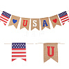 1Pc Word USA Linen Hanging Banners Flags AJEW-SP0001-61-1