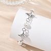 Shell Pearl & Alloy Link Chain Bracelets for Women BJEW-JB13821-2