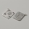 50Pcs Tibetan Style Alloy Pendant Rhinestone Settings TIBEP-WH0004-12-1