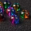 Spray Painted Glass European Beads DGLA-R016-12mm-M-4
