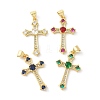 Brass Micro Pave Cubic Zirconia Pendants KK-P294-07G-1