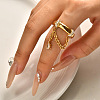 304 Stainless Steel Micro Pave Clear Cubic Zirconia Finger Rings FS-WGB0E10-01-2