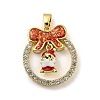 Christmas Brass Micro Pave Cubic Zirconia Pendants KK-H468-01E-01G-1