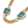 Rectangle with Glass Link Bracelets BJEW-JB06275-02-2