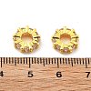 Brass Micro Pave Clear Cubic Zirconia Beads KK-R216-12G-3