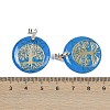 Synthetic Turquoise Flat Round Pendants G-Q188-01P-04-3